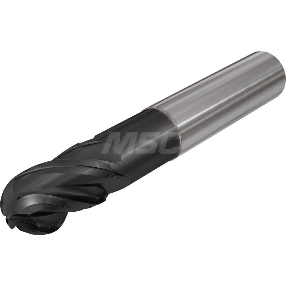 Iscar 3398507 Ball End Mill 1/2" Dia, 5/8" LOC, 4 Flute, Solid Carbide