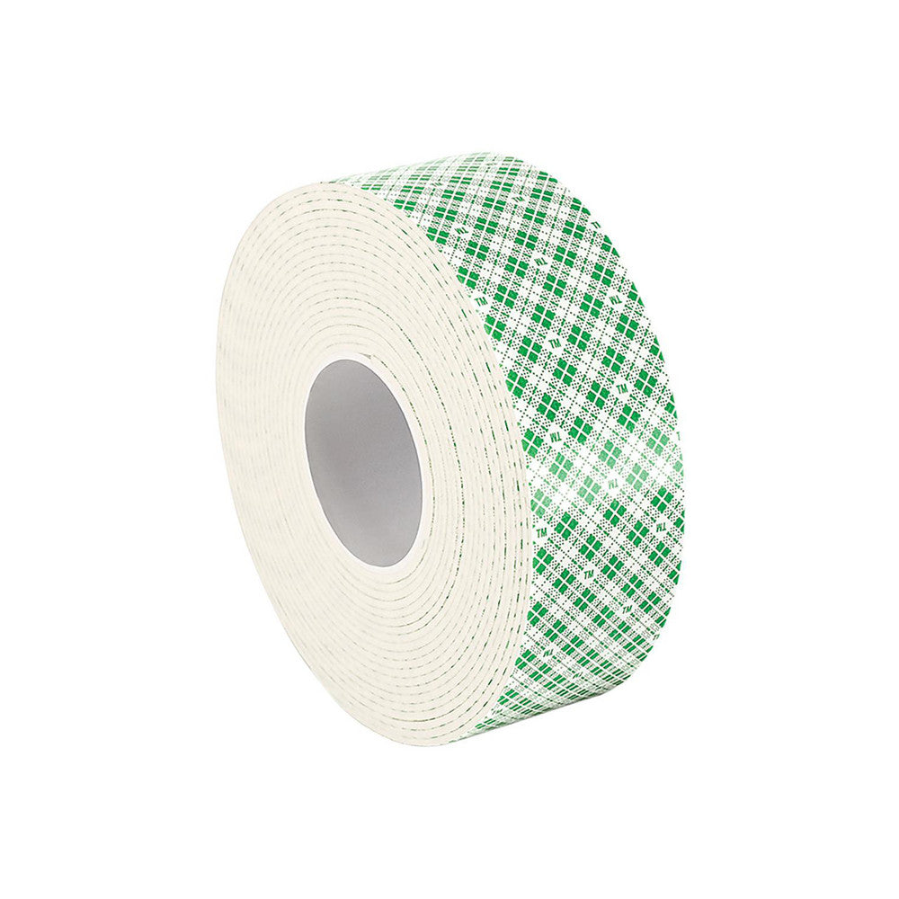 3M 888519013847 White Double-Sided Urethane Foam Tape 1/2" Wide, 5 yd Long, 62.5 mil Thick, Acrylic Adhesive