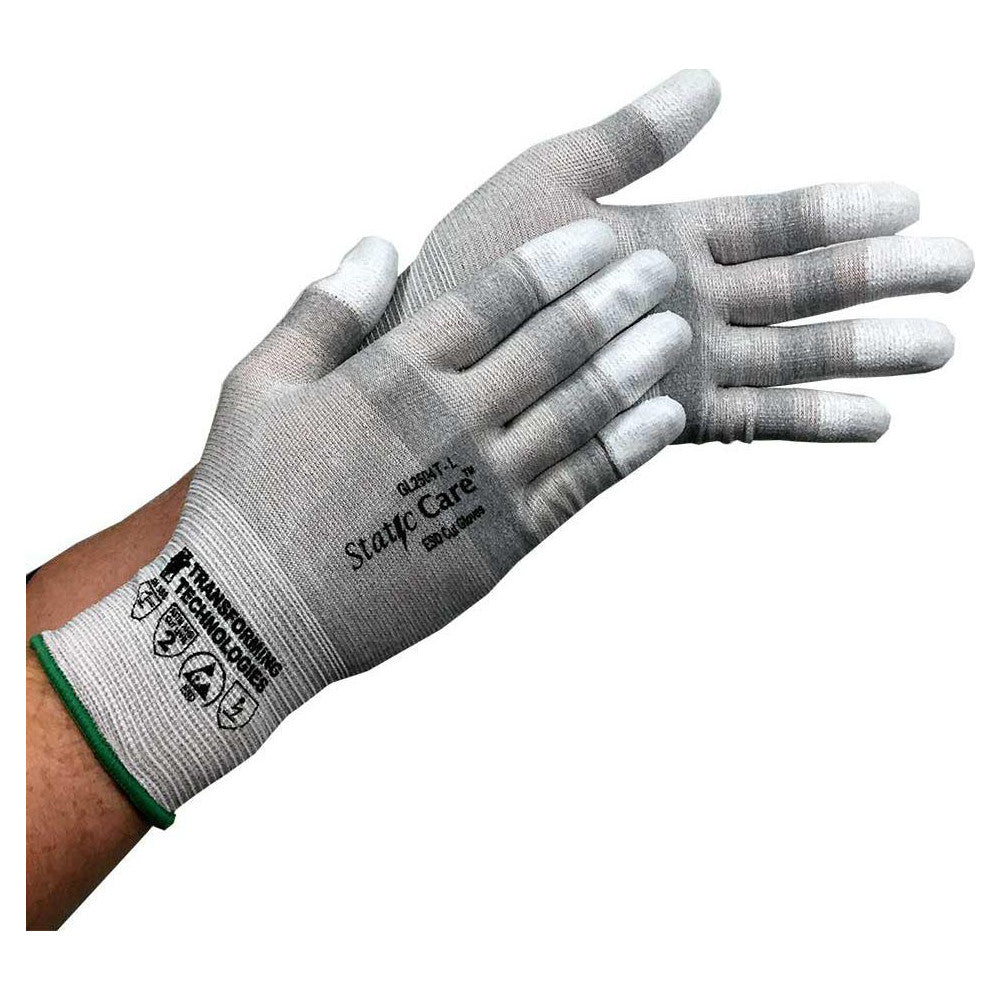 Transforming Technologies GL2504T Electrical Protection Gloves & Leather Protectors Size Large X-Large Primary Material Nylon Blend Coating Material Polyurethane Coating Coverage Fingertips Material Nylon Blend Lining Material Unlined Back Material None Color Silver Grip