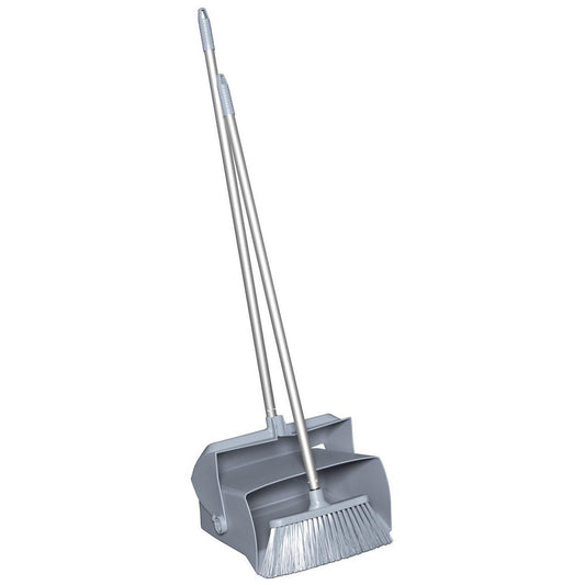 Vikan 625088 Lobby Dustpan w/Broom, 14.6", Gray