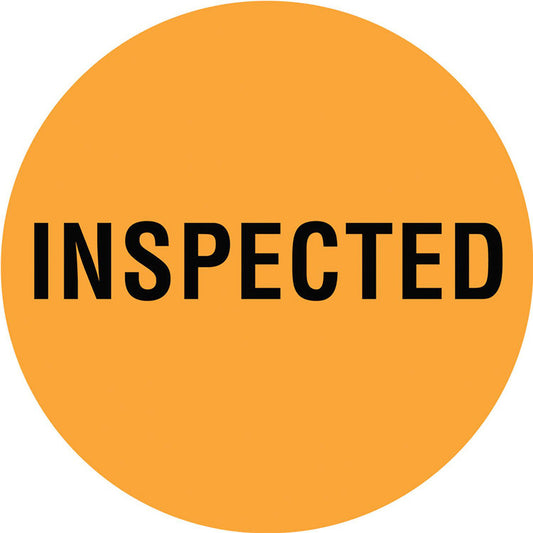 Tapecase Ltd 888519027530 Inventory Control Label "Inspected", Circle