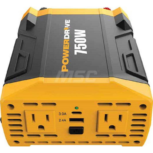 PowerDrive PWD750 Power Inverters Input Voltage 12.00  Output Voltage 750  Continuous Output Power 750  Peak Output Power 750  Maximum Input Current Rating 12V  Output Amperage 62.5