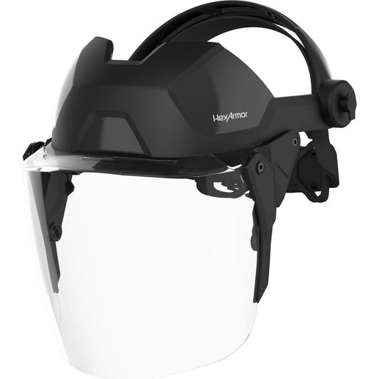 HexArmor 17-34001 Face Shield & Headgear Sets Set Type Face Shield & Headgear  Protection Type Chemical Debris Dust  Window Coating Anti-Fog Scratch Resistant  Headgear Material ABS  Window Material Polycarbonate  Headgear Color Black
