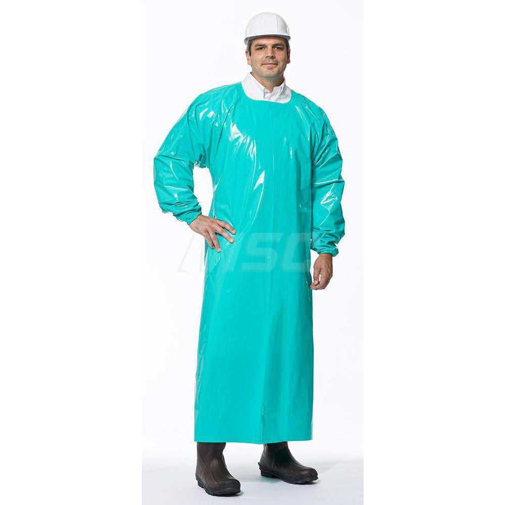PolyConversions 10526 Disposable & Chemical-Resistant Apron Size Large, 55" Length, 4 mil Thick, Green