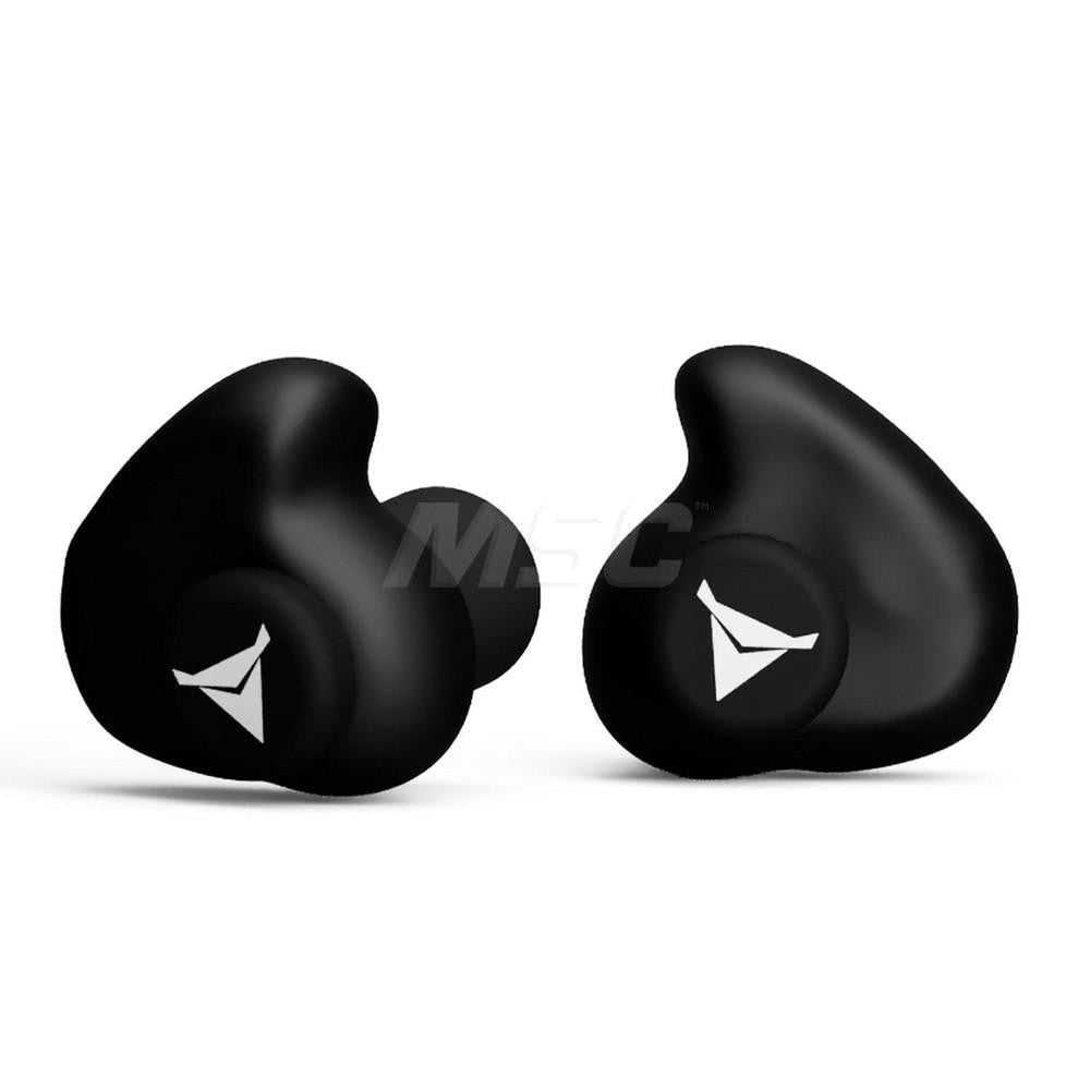 Decibullz PLG1-BLK Earplugs 31 dB, Foam & Plastic with Silicon Rubber Tip, Barrel/Cone/Triple-Flange/Custom Molded, No Roll, Push-In Stem, Roll Down, Uncorded
