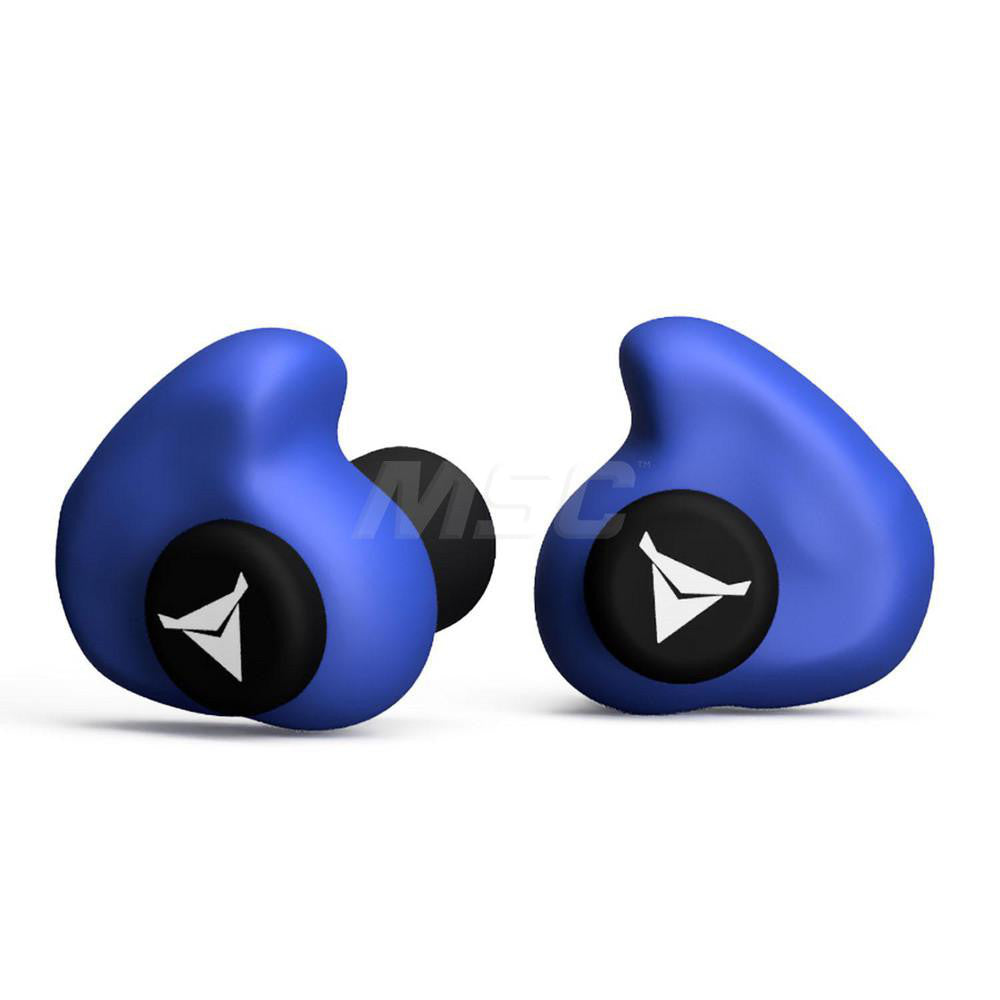Decibullz PLG1-BLU Earplugs 31 dB, Foam & Plastic with Silicon Rubber Tip, Barrel/Cone/Triple-Flange/Custom Molded, No Roll, Push-In Stem, Roll Down, Uncorded