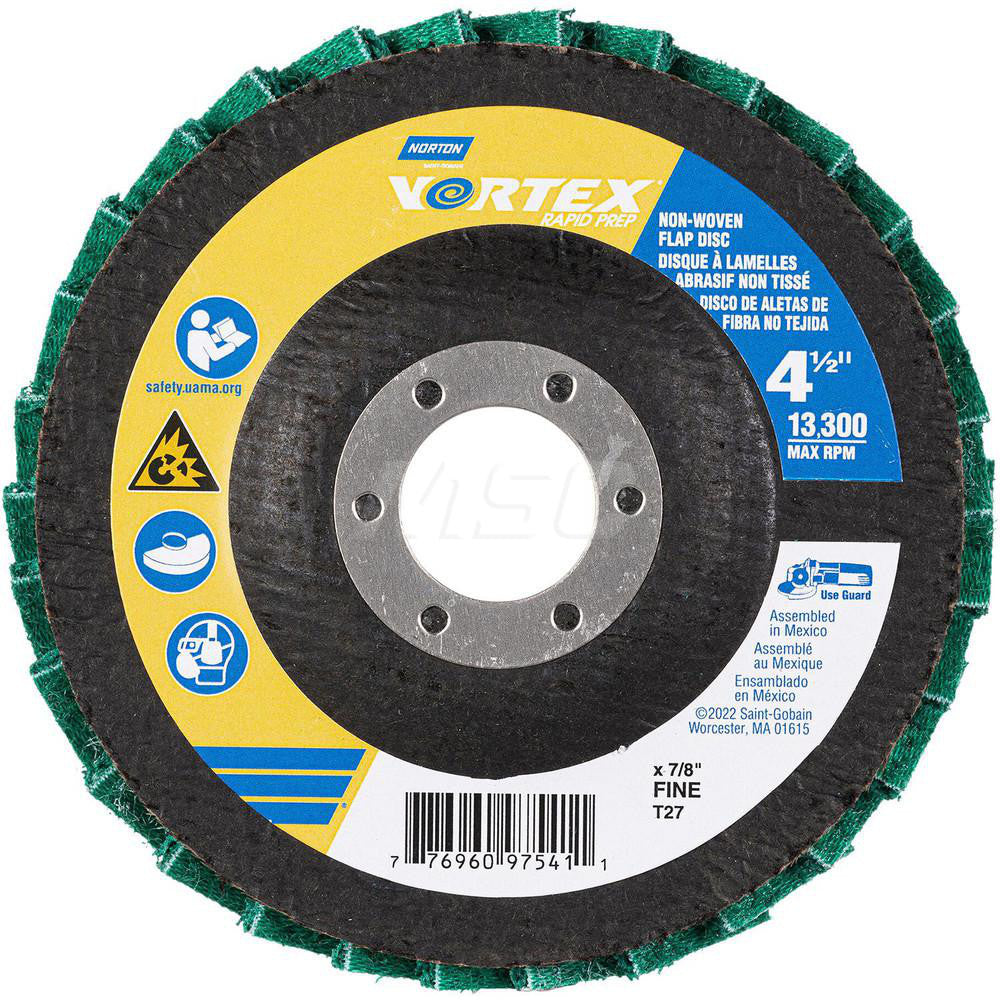 Norton 77696097541 Flap Disc 4-1/2" Dia, 7/8" Hole, Aluminum Oxide, Type 27