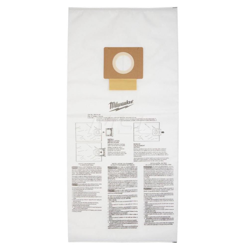 Milwaukee Tool 49-90-1999 Vacuum Cleaner Bags Bag Type Collection Bag  Pickup Type Dry Pickup Wet Pickup  Compatible Vacuum Type Drum-Top Vacuum Head  Compatible Vacuum Capacity 12  Material Cloth  Number Of Plys 1-Ply