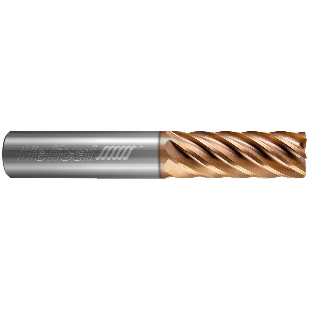 Helical Solutions 82060 Corner Radius End Mill 1/4" Dia, 3/4" LOC, 0.0100" Radius, 6 Flute, Solid Carbide