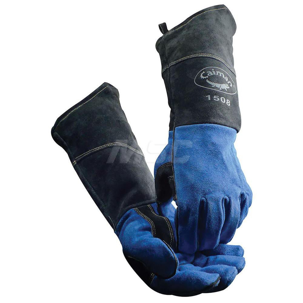 PIP 1508 Welding Gloves Caiman 1508, Size Large, Uncoated-Coated, Split Cowhide Leather, Pair