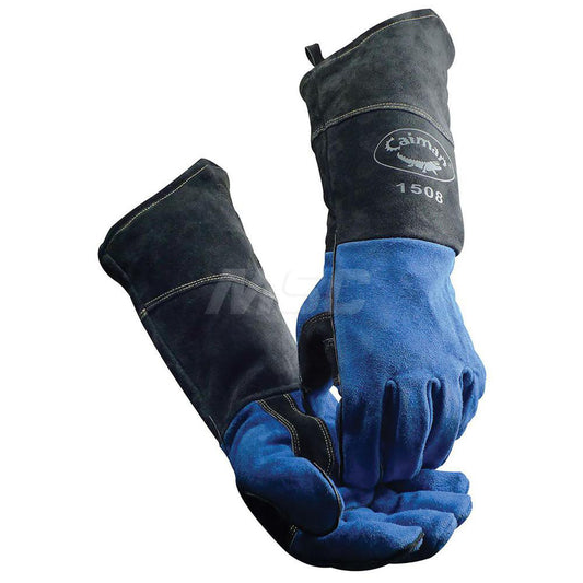 PIP 1508 Welding Gloves Caiman 1508, Size Large, Uncoated-Coated, Split Cowhide Leather, Pair