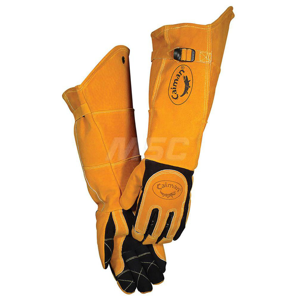PIP 1878-5 Welding Gloves Caiman 1878, Size Large, Uncoated-Coated, Grain Deerskin Leather & Cowhide Leather, Pair, for Multi-Task