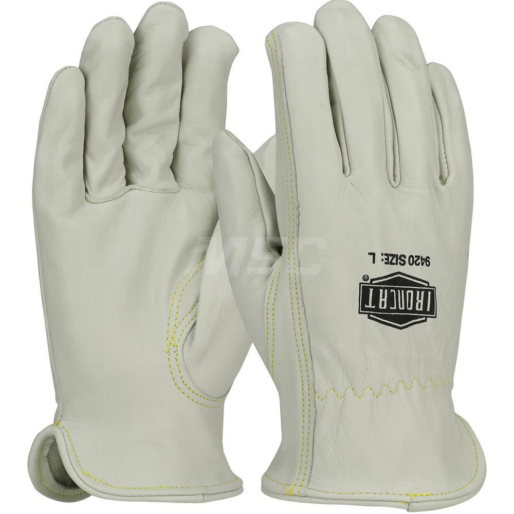 PIP 9420/L Welding Gloves Ironcat 9420, Size Large, Uncoated-Coated, Cowhide Leather, Pair, for Construction, Light Duty Welding, Agriculture & General Purpose