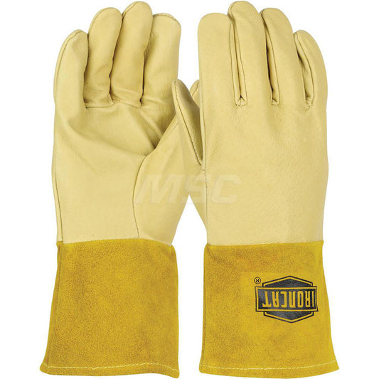 PIP 6021/L Welding Gloves Ironcat 6021, Size Large, Uncoated-Coated, Grain Pigskin Leather, Pair, for MIG Welding