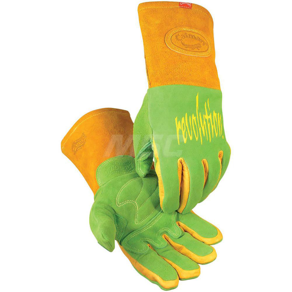 PIP 1816-5 Welding Gloves Caiman 1816, Size Large, Uncoated-Coated, Grain Deerskin Leather, Pair