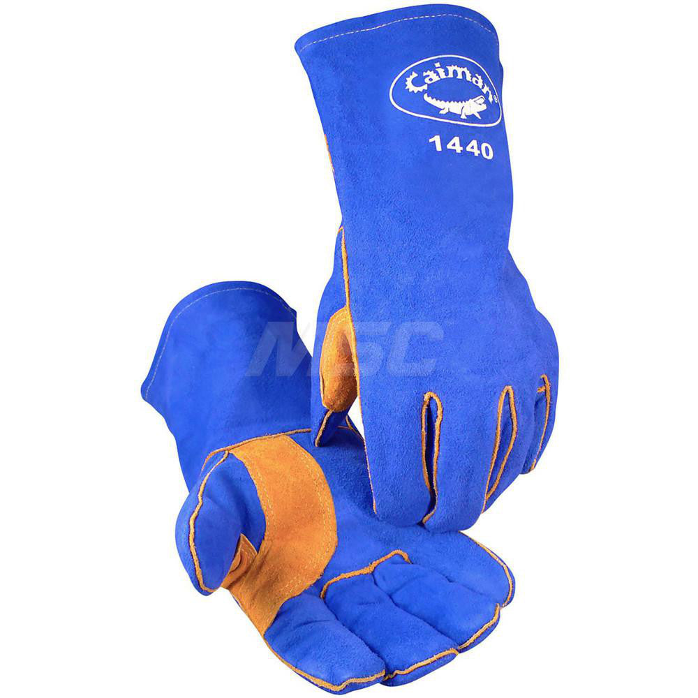 PIP 1440 Welding Gloves Caiman 1440, Size Large, Uncoated-Coated, Split Cowhide Leather, Pair, for General Welding