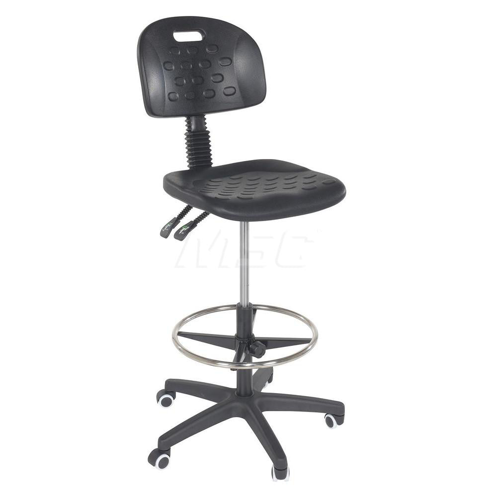 Vestil ESE-WC-2232 Swivel & Adjustable Stool Polyurethane & Plastic, Black