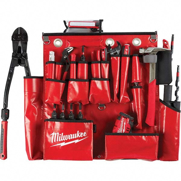 Milwaukee Tool 48-22-8290 Tool Aprons & Belts Minimum Waist Size 25  Maximum Waist Size 26  Number of Pockets 25  Color Black  Features 3 Nickel-Plated Brass Eyelets  
