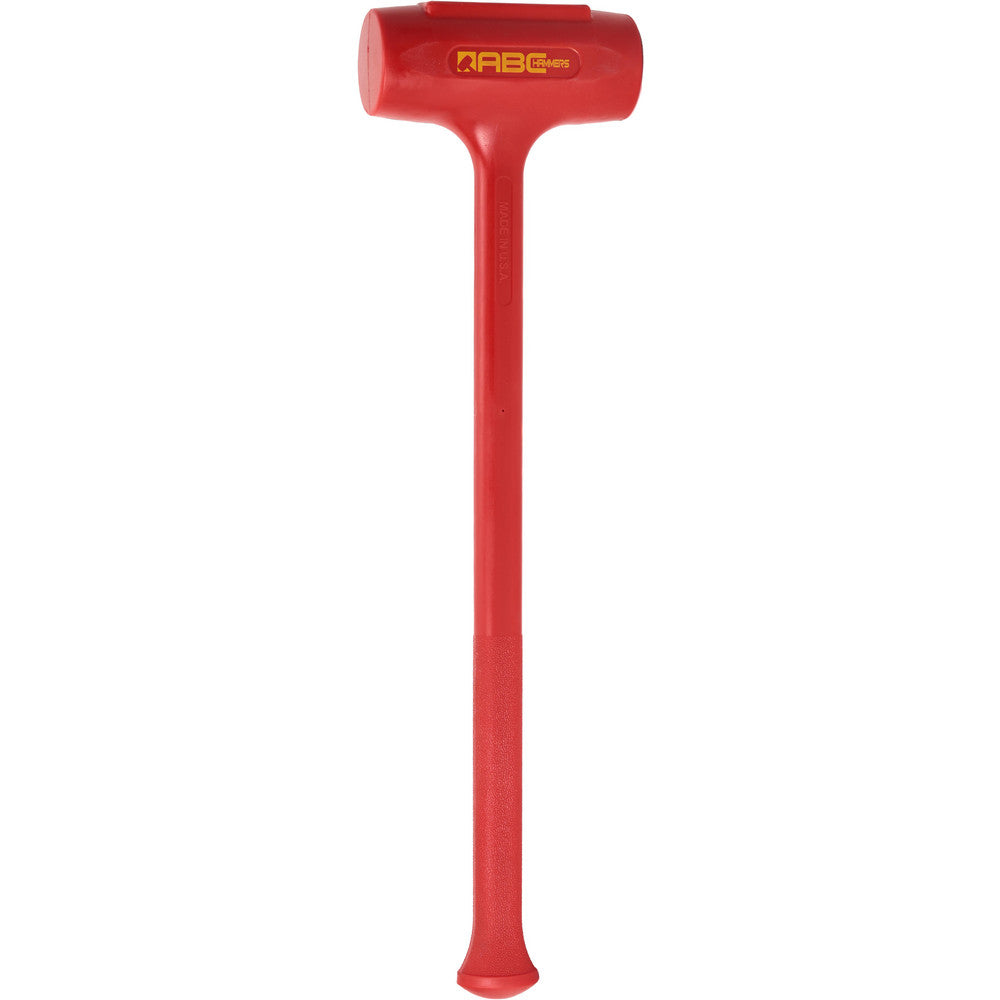 ABC Hammers ABC12DB 10.5Lb Polyurethane Dead Blow Hammer, Non-Sparking, Non-Marring 3-1/4" Face Diam, 8" Head Length, OAL, 30", 26" Steel Reinforced Polyurethane Handle, Double Faced