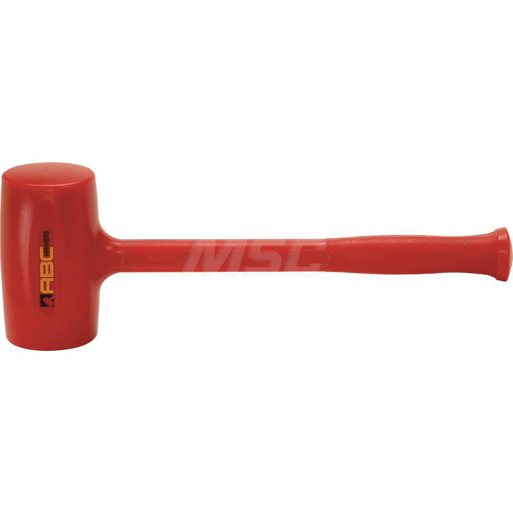 ABC Hammers ABC4DB 3.3 lb Polyurethane Dead Blow Hammer, Non-Sparking, Non-Marring 2-3/4™ Face Diam, 5-3/8" Head Length, 15-1/4™ OAL, 12-1/2™ Steel Reinforced Polyurethane Handle, Double Faced