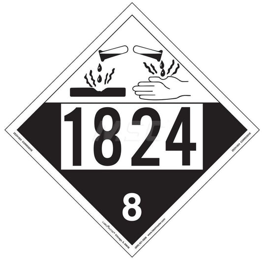 Labelmaster ZEZ41824 DOT Placards & Holders Legend Corrosive  Type Placard  Material Vinyl  Legend Color Black  Message or Graphic Corrosive  Compliance Specifications DOT 49 CFR 172.519
