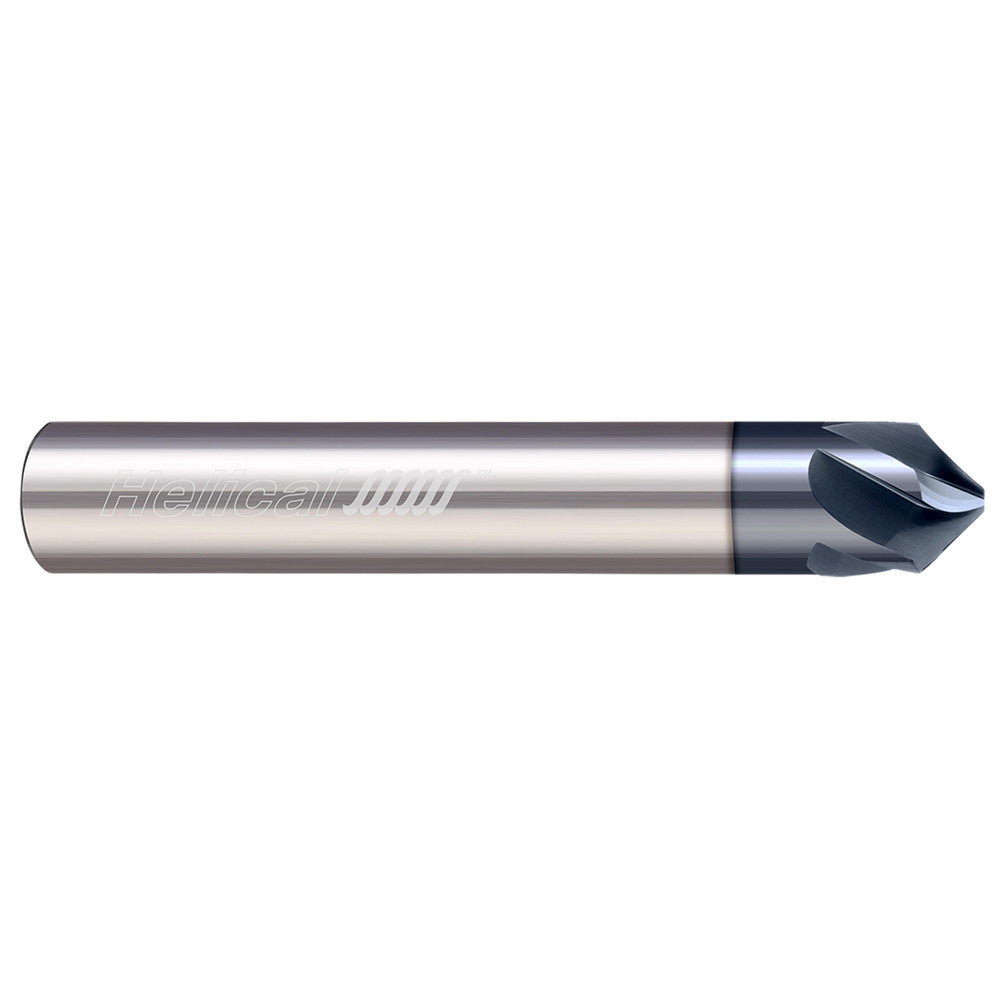Helical Solutions 84606 Chamfer Mill 1/2" Dia, 1/2" Shank Dia, 82 deg, 5 Flute, Solid Carbide, Single End