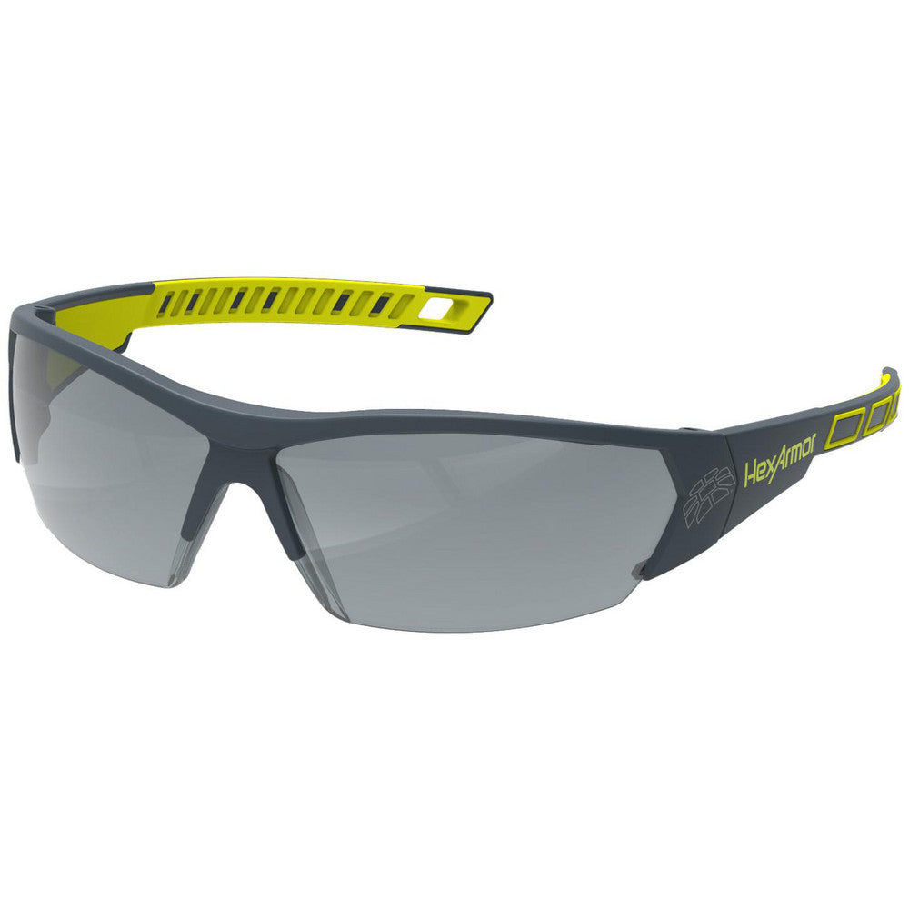 HexArmor 11-14005-08 Safety Glasses Glasses Style Tinted  Lens Coating Anti-Fog Scratch-Resistant  Frame Style Frameless  Frame Design Wrap Around  Lens Color Photochromic  Frame Color Gray Yellow