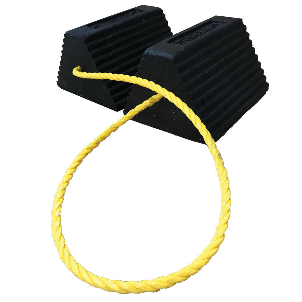 Plasticade W78V-YRC36 Recycled Rubber Wheel Chock 10" OAW, 6" OAH