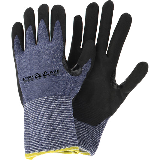 PRO-SAFE PS-3150/M Cut & Puncture Resistant Gloves Coating Material Nitrile  Coating Coverage Palm & Fingers  Glove Type Cut Resistant  Primary Material HPPE Blend  ANSI/ISEA Abrasion Resistance Level 3  Color Blue