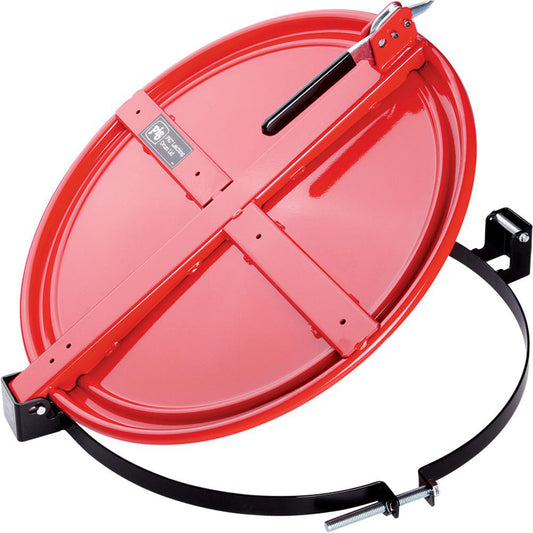New Pig DRM659-RD Drum Covers, Liners & Sheets Compatible Drum Capacity (Gal) 55.00  Type Lid with Gasket  Material Powder Coated Steel  Color Red  Closure Type One-Hand Latch  Anti-static No