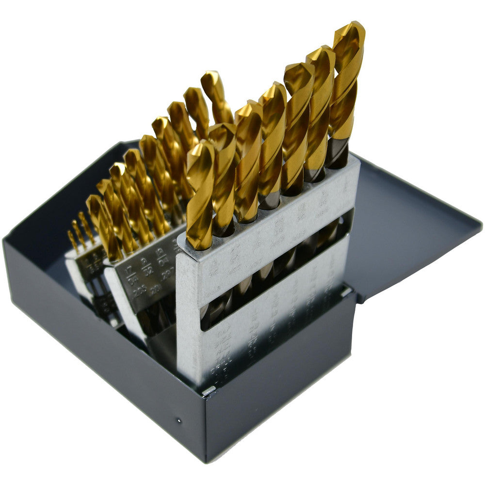 Cle-Line C66113 Drill Bit Set  Jobber Length Drill Bits,  29.000 Pc,  135 deg, Cobalt