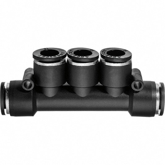USA Industrials ZUSA-TF-PTC-1030 Push-to-Connect Push-to-Connect x Push-to-Connect Fitting Manifold 3 Tubes, 1/4" OD