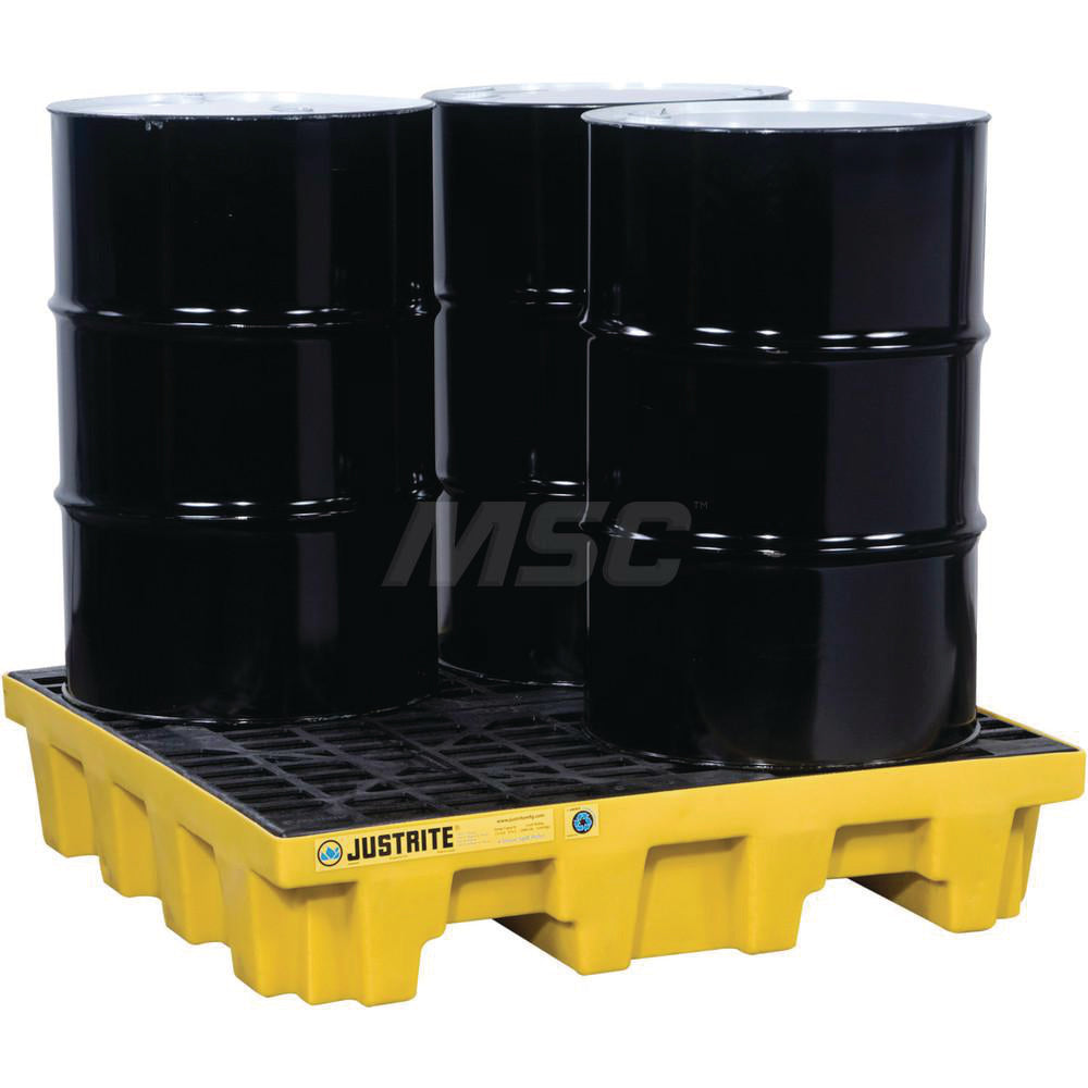 Justrite Mfg. Company 28634 Spill Control Pallet 4 Drum, 73 gal, 5,000 lb, Polyethylene