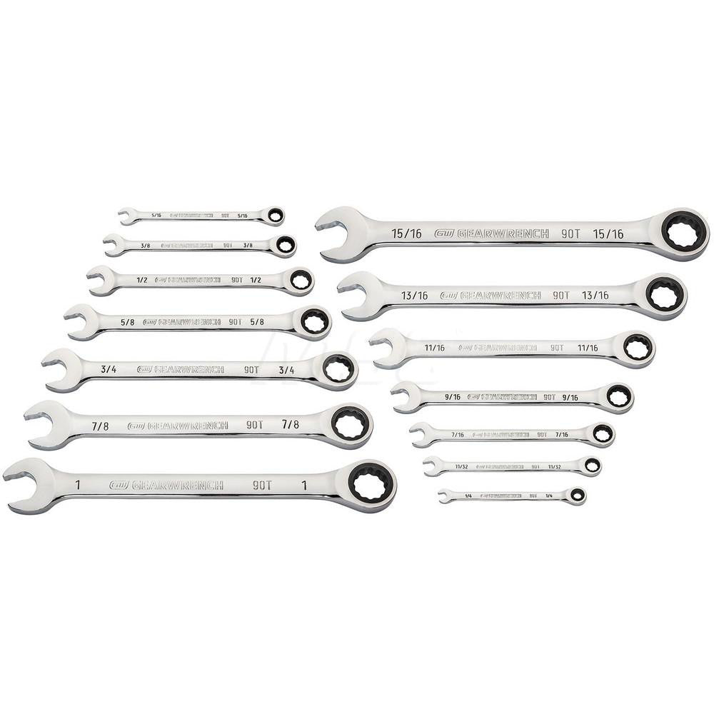 GEARWRENCH 86959 Combination Wrench Set 14 Pc, 1/4 in - 1 in Wrench, Inch