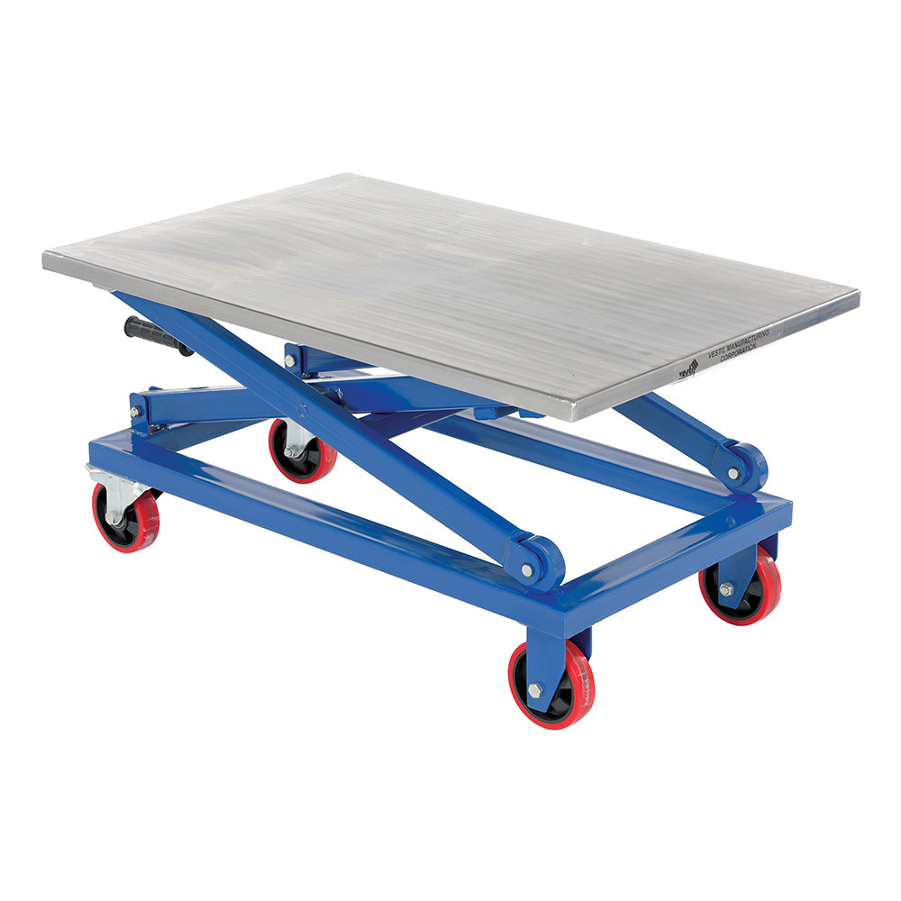 Vestil CART-1000-M Mobile Battery Lift Table 1,000 lb Capacity, 21 to 40" Lift Height, 26" Platform Width, 40" Platform Length