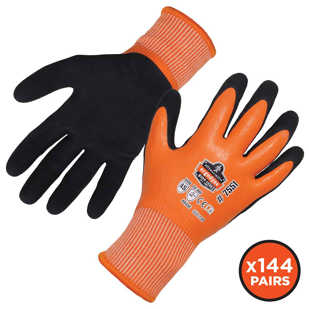 Ergodyne 17995 Cut & Abrasion-Resistant Gloves Ergodyne 7551, Size X-Large, ANSI Cut A5, ANSI Puncture 0, Nitrile, HPPE