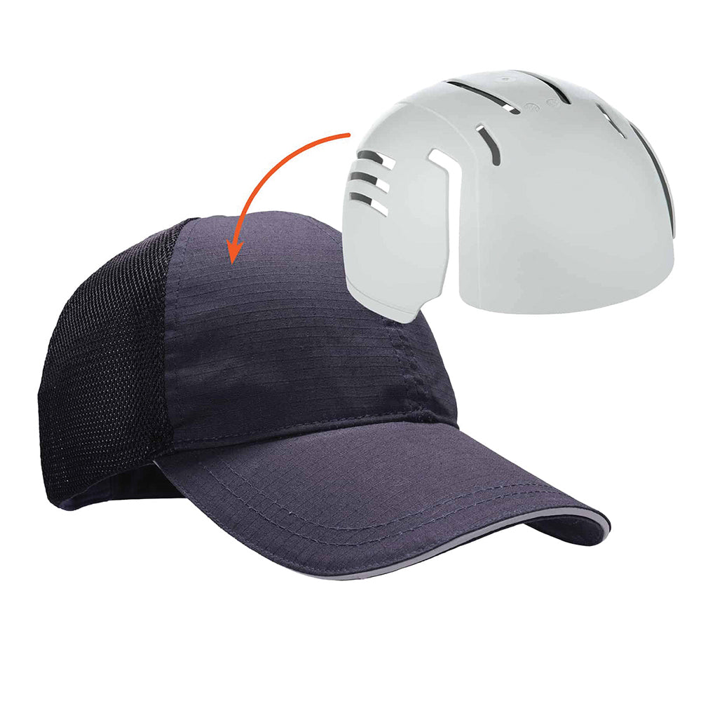 Ergodyne 23403 Adjustable Hook & Loop Strap Vented Baseball Cap with Bump Cap Insert