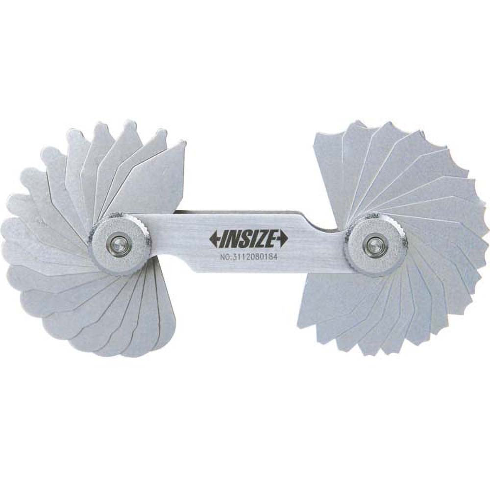 Insize USA LLC 4801-16E1 Radius Gage Set Medium Carbon Steel, 17/32 to 1" Radius, 16 pc