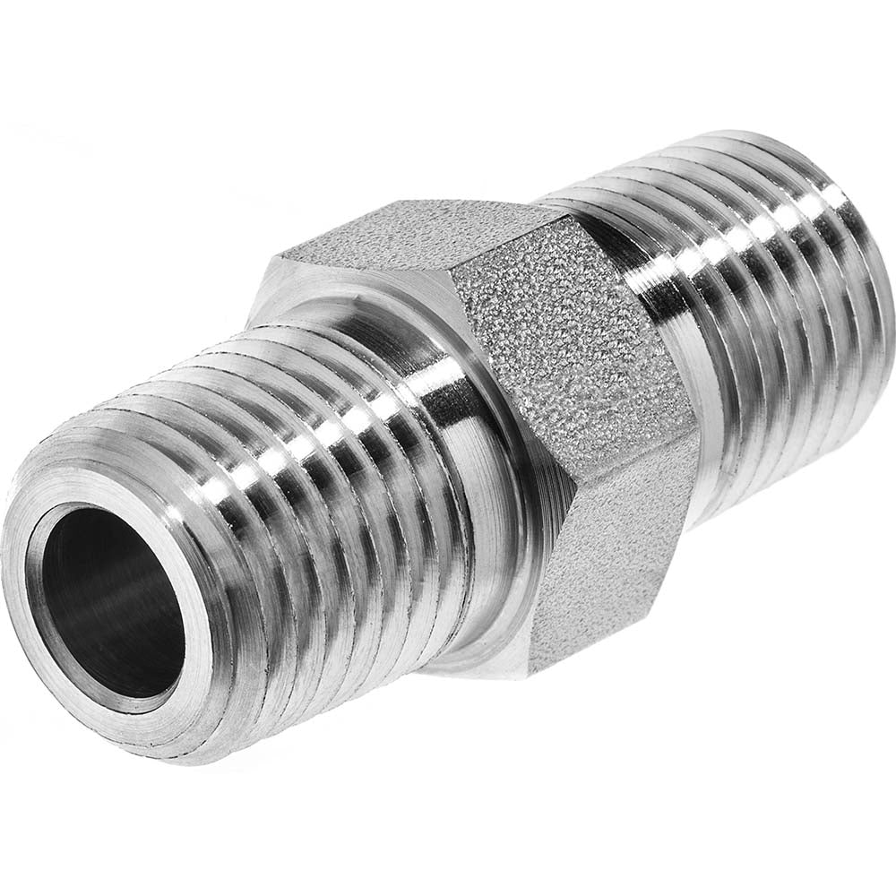 USA Industrials ZUSA-PF-7825 Pipe Hex Nipple 1/2 x 1/2", 304 Stainless Steel