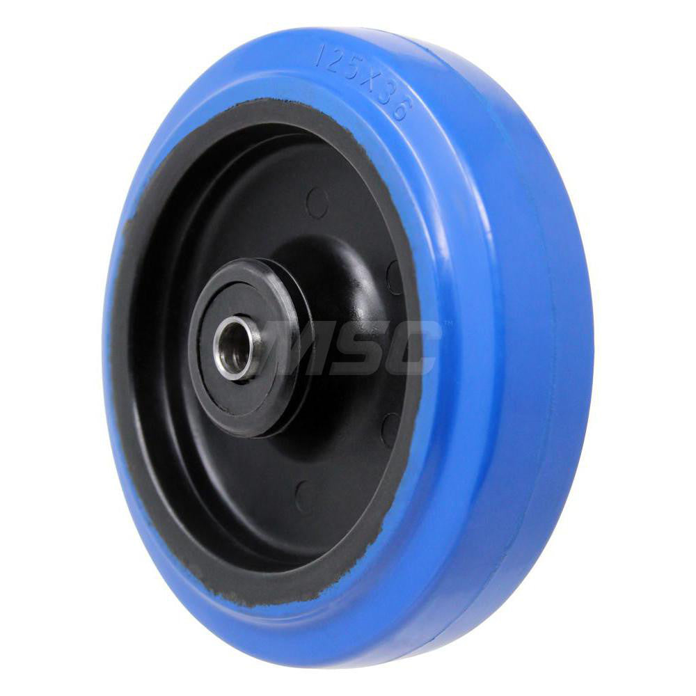 Durable Superior BL50GL4R Rubber Caster Wheel Rubber, 5" Dia, 1-1/4" Wide, 3/8" Axle