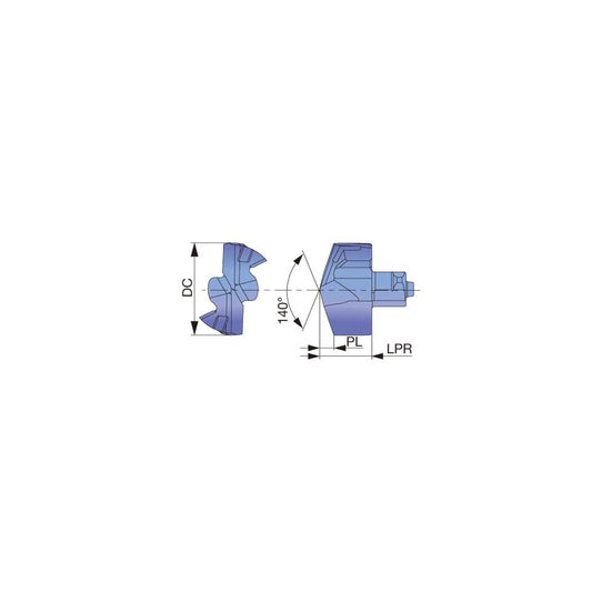 Tungaloy 6758035 Replaceable Drill Tips DMH0472 AH9130, 12.00 mm Dia, 140 deg Point,  AH9130