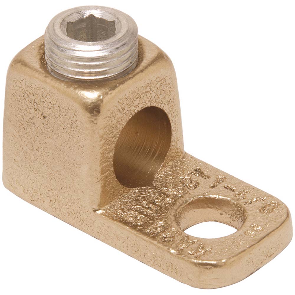 Burndy KA4C Rectangle Ring Terminal Non-Insulated, 14 to 4 (Solid/Strand) AWG, Lug Connection