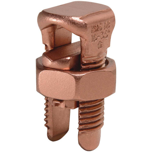 Burndy KS25 Split Bolt Connectors Connector Material Copper Maximum Compatible Wire Size (AWG) 1/0 (Strand) Minimum Compatible Wire Size (AWG) 4 (Strand) Pressure Bar Material Copper Alloy Compatible Wire Type Copper Head Width (Decimal Inch) 0.73 Overal