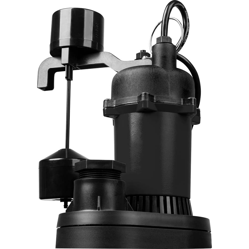 Little Giant Pumps 511251 Sump Sewage & Effluent Pump Piggyback Mechanical Float, 1/2 hp, 4.4A, 115V