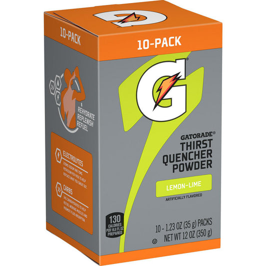 Gatorade 04700 Activity & Sport Drinks Drink Type Activity Drink  Form Powder  Container Yields (oz.) 16.90  Flavor Lemon-Lime  Drink Content Features Hydration Electrolytes Single Serve  Container Type Packet