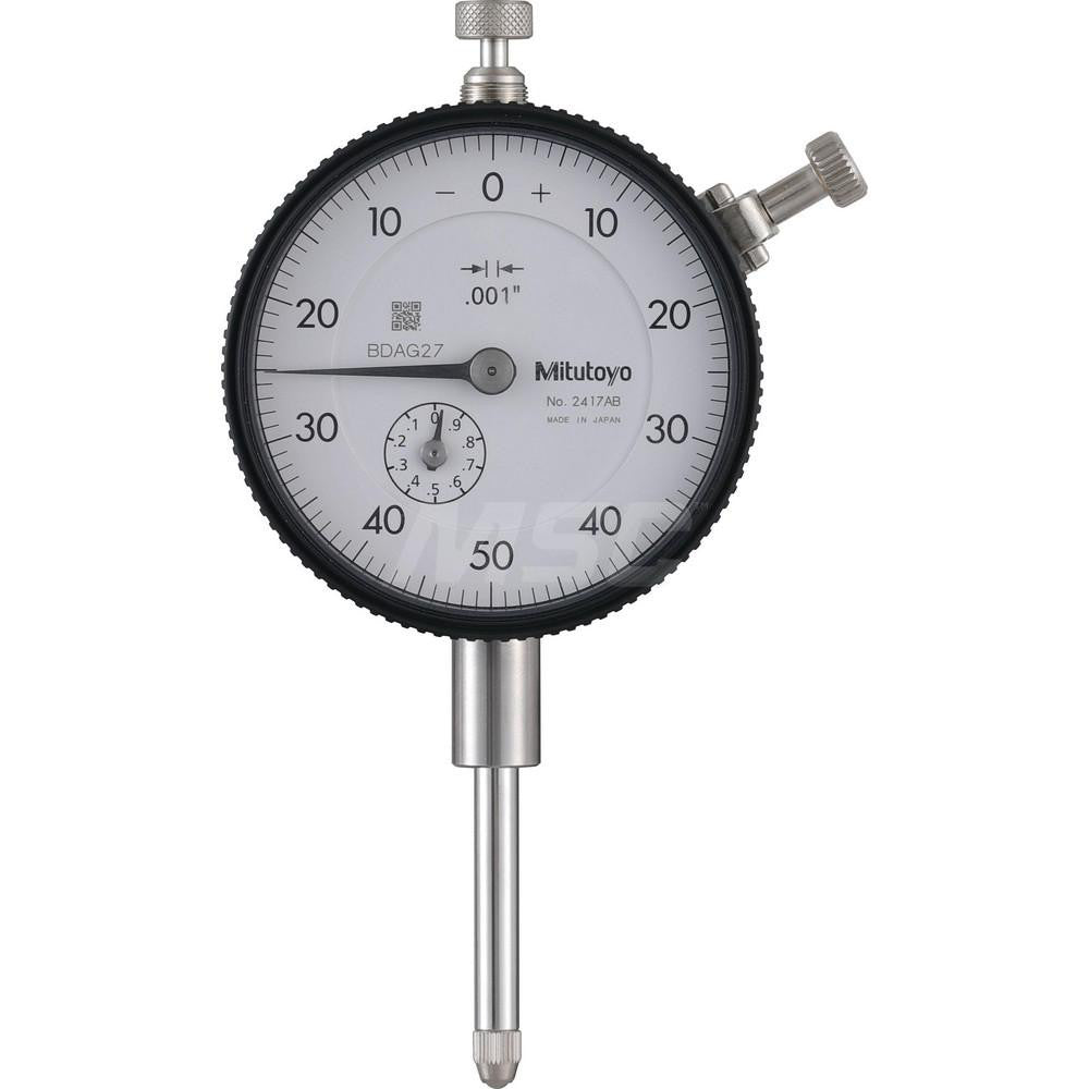Mitutoyo 2417AB Dial Drop Indicator 0.0000 to 1.0000" , 0-50-0 Dial Reading, 0.001000" Dial Graduation