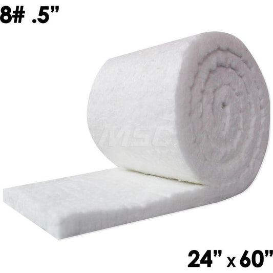 UniTherm CF8-5-24X60 Blanket Insulation Material Ceramic Fiber  Density (Lb./Cu. Ft.) 8  Shape Roll  Thickness 0.5 (Inch) Length (Inch) 60  Width (Inch) 24
