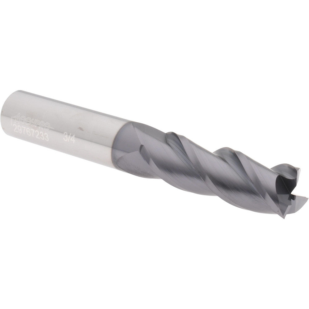 Accupro 29767233 Square End Mill 3/4" Dia, 2-1/4" LOC, 3 Flute, Solid Carbide