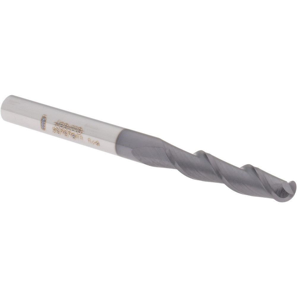 Accupro 29767811 Ball End Mill 0.25" Dia, 1.125" LOC, 2 Flute, Solid Carbide
