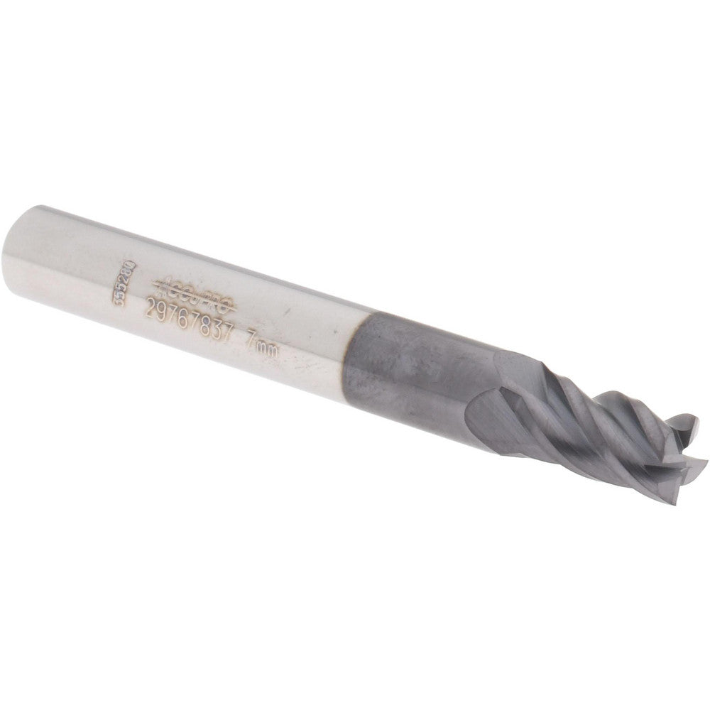 Accupro 29767837 Square End Mill 7.00 mm Dia, 12.00 mm LOC, 4 Flute, Solid Carbide